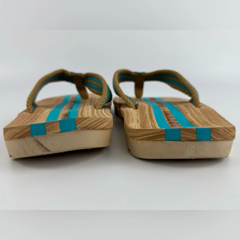 Eagsouni Unisex Flip Flops, Casual Comfort Thong Sandals Tan/Blue Size 41 - Picture 10 of 11